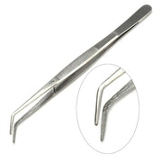 Sharp Curved Tip Nickel Plated Steel Soldering Tweezers - Otto Frei