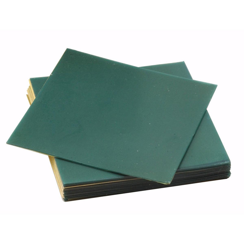 Sheet Waxes 4" x 4"- Green Firm - Various Thicknesses - Otto Frei