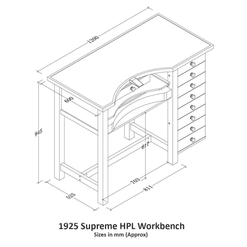 Ships Free Durston 1925 Supreme HPL Jewelers Workbench - Otto Frei