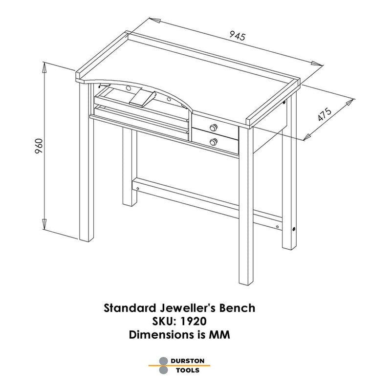 Durston Standard Jewelers Workbench-Ships UPS - Otto Frei