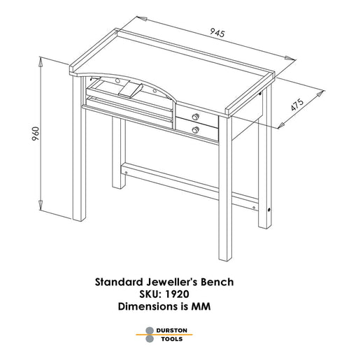 Durston Standard Jewelers Workbench-Ships UPS - Otto Frei