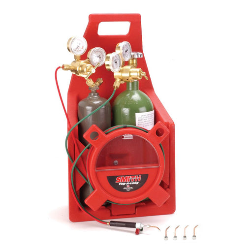 Smith 23-1004A Little Torch Acetylene Outfit W/5 Tips, Regulators, Empty Tanks & Caddy - Otto Frei