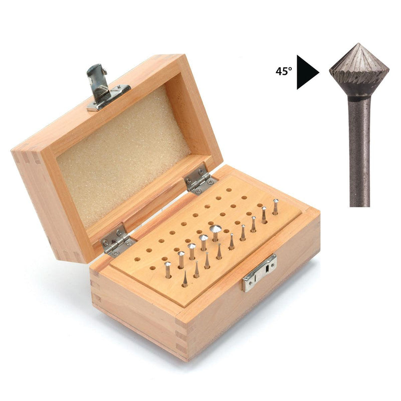 Spearhead High Speed Steel 45 Degree Bearing Bur Kit of 14 Pieces - Otto Frei