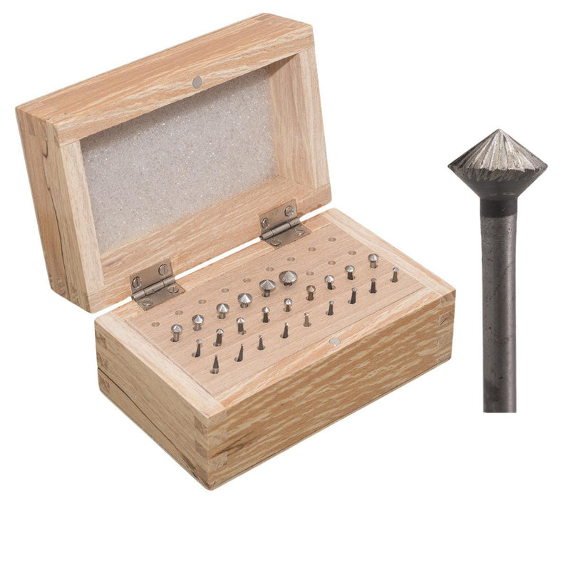 Spearhead High Speed Steel 45 Degree Bearing Bur Kit of 24 Pieces - Otto Frei