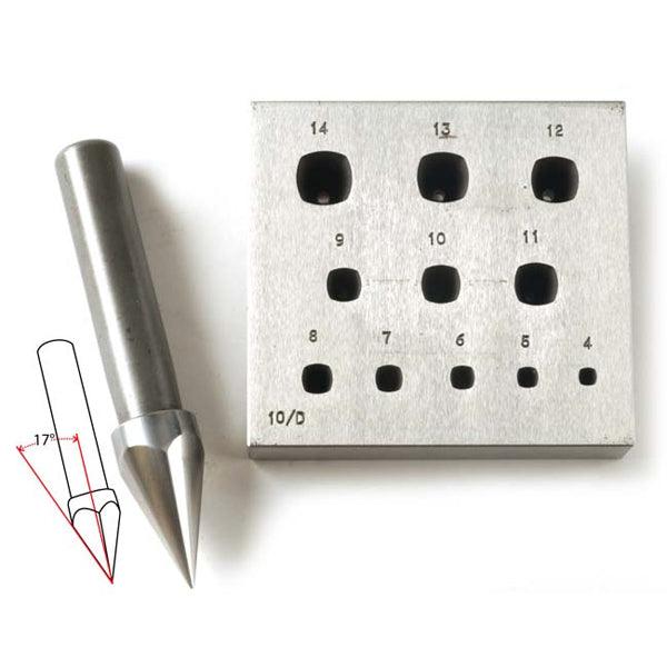 Square Bezel Block Bowed Edges 4–14mm 11 Holes 17° | Italian Steel ...