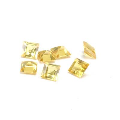 Square Faceted Imitation Citrine - Otto Frei