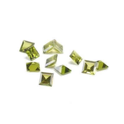 Square Faceted Imitation Peridot - Otto Frei