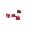 Granato rosso imitazione sfaccettato quadrato, corindone sintetico (gennaio) - 3x3mm