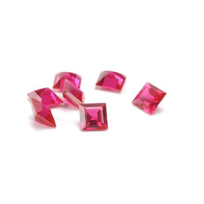 Square Faceted Lab-Created Ruby - Otto Frei