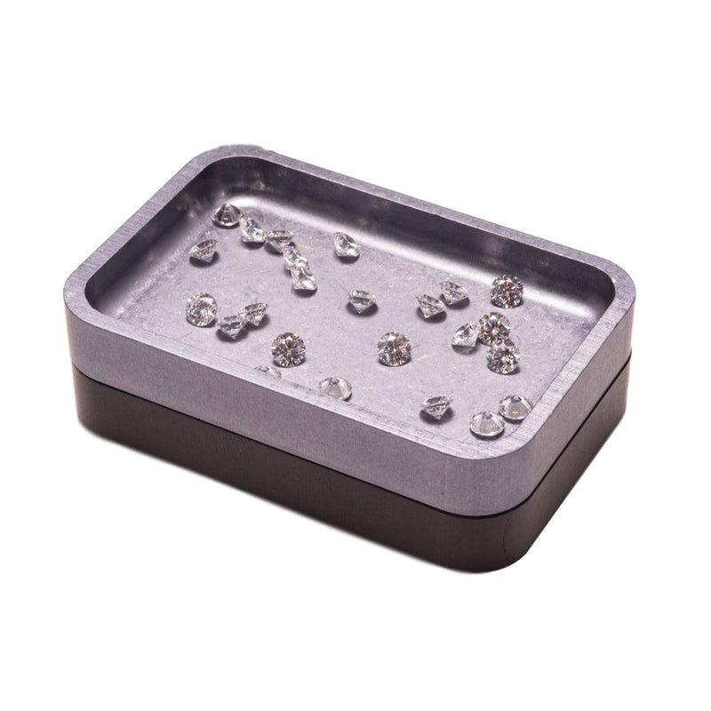 Stackable Matte Gray Aluminum Stone Tray For Stone Setters - Otto Frei