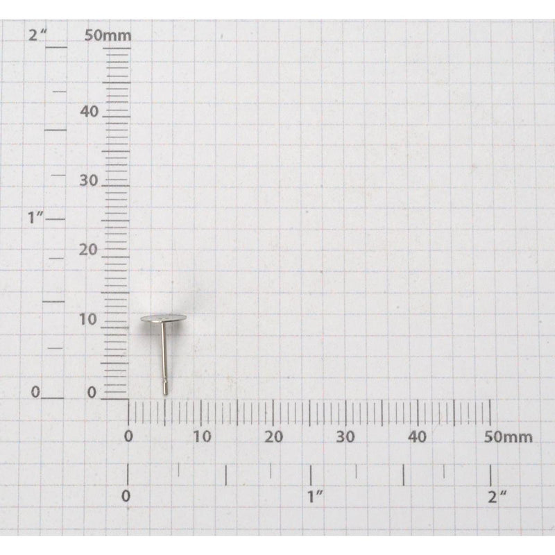 Stainless Steel Friction Earring Post with 4mm or 6mm Pad-Packs 144 - Otto Frei