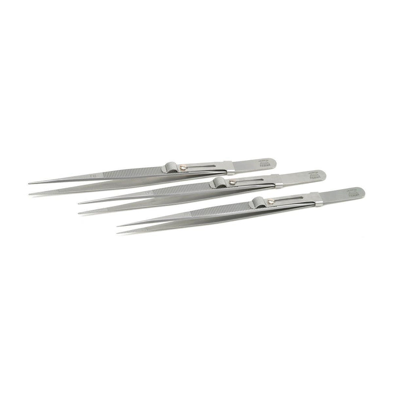 Stainless Steel Matte Finish Swiss Made Locking Diamond Tweezers F, M & L Tips - Otto Frei
