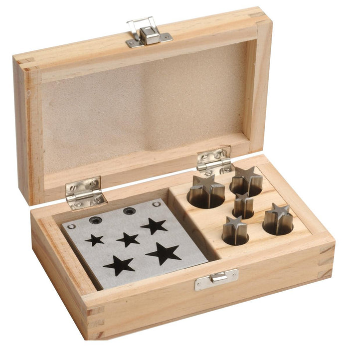 Star Shaped Set of 5 Disc Cutters in Wood Box - Otto Frei