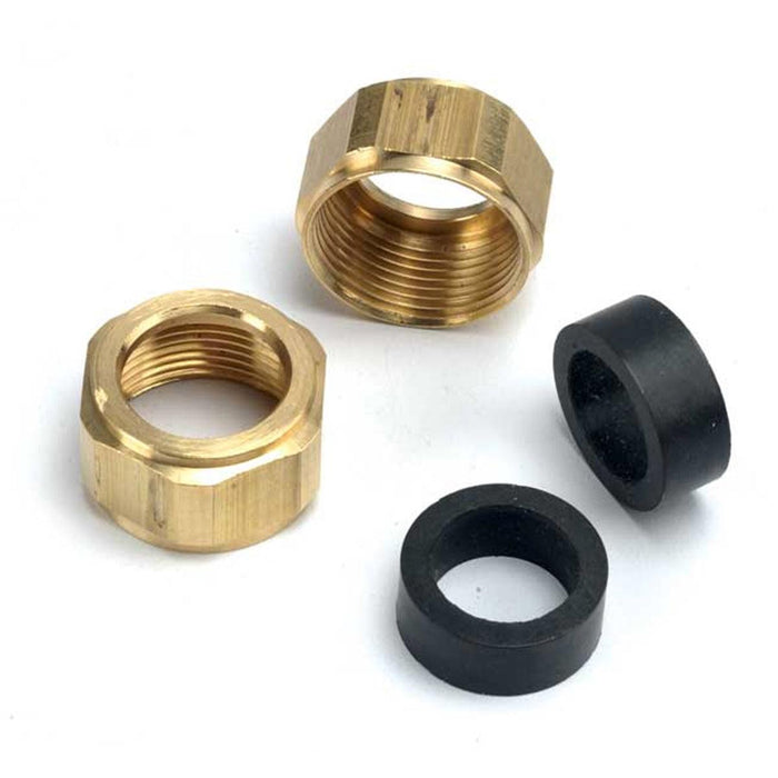 Steamaster HPJ-2S Sight Glass Rubber Gasket (Seal) Kit with Brass Nut-Set of (2) Each - Otto Frei