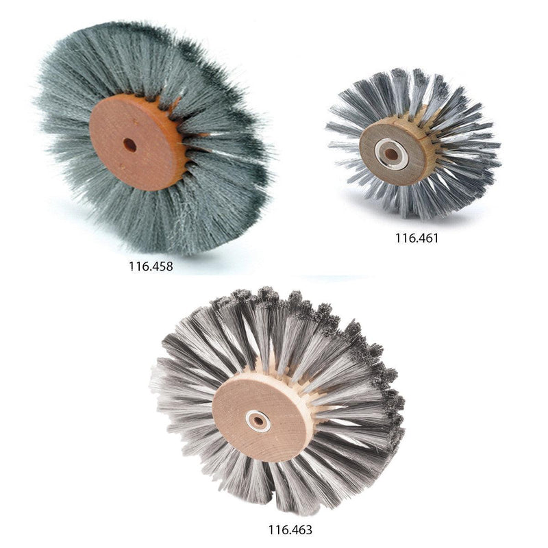 Steel Brushes .003" Crimped Wire On Wood Hub - Otto Frei