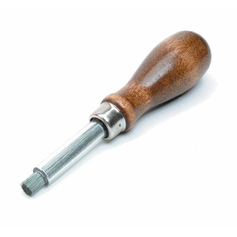 Steel Scratch Brush In Holder With Wood Handle - Otto Frei