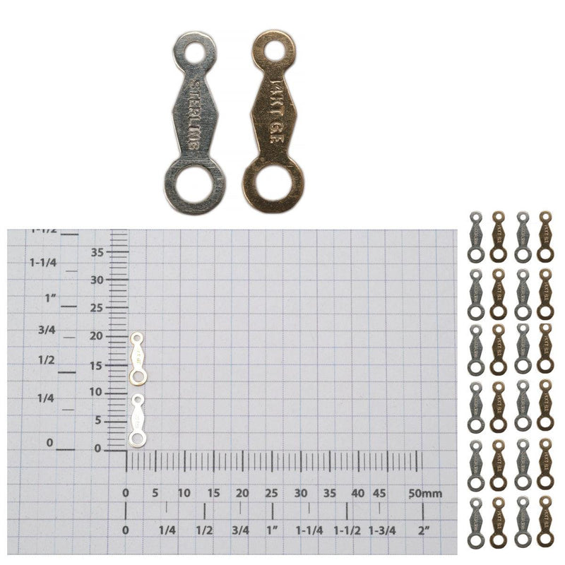 STERLING & 14KT G.F. Chain Tags-Packs of 12 - Otto Frei