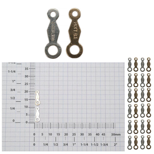 STERLING & 14KT G.F. Chain Tags-Packs of 12 - Otto Frei