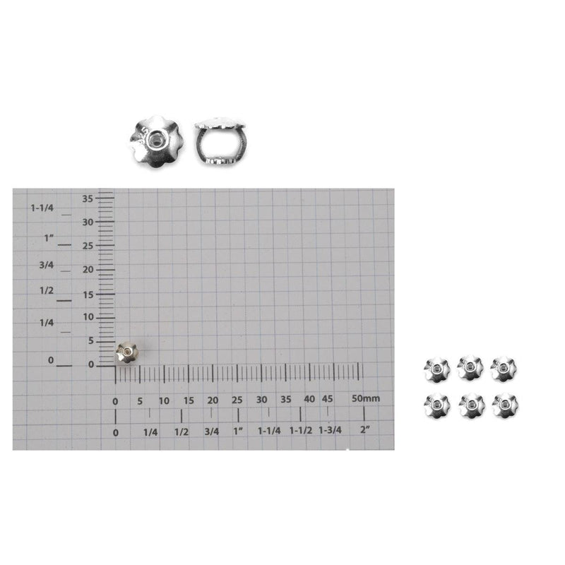 Sterling Silver .034" Threaded Earring Backs- Pack of 6 - Otto Frei