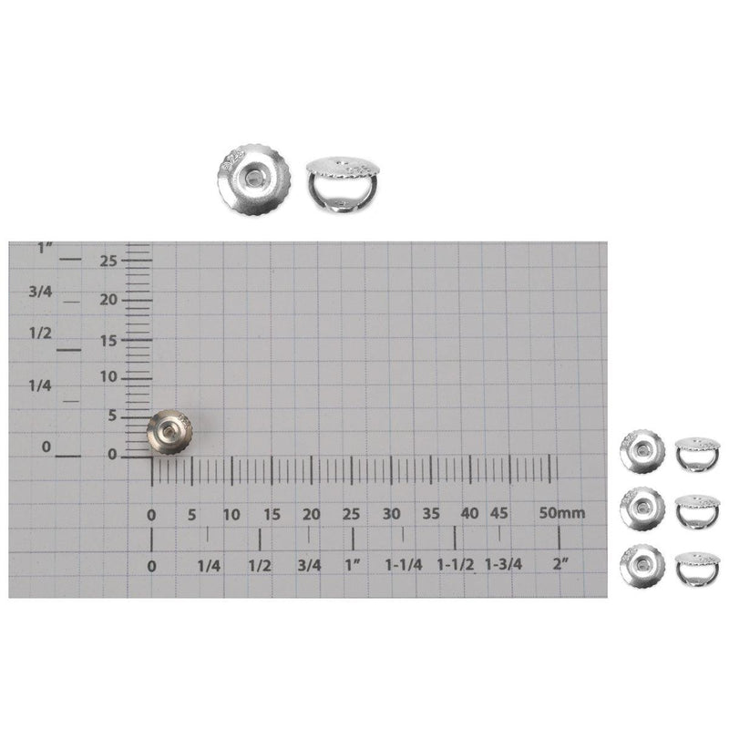 Sterling Silver .041" Threaded Earring Back - Pack of 6 - Otto Frei