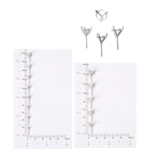 Sterling Silver 3 Prong Easy Set Earring Post - Otto Frei