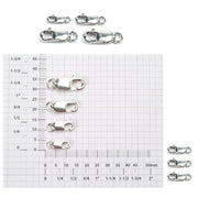 Sterling Silver & Yellow Gold Fill Rectangular Lobster Claw with Ring - Pack of 3 - Otto Frei