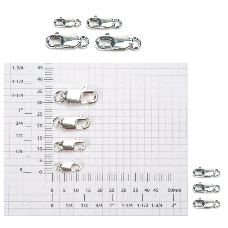 Sterling Silver & Yellow Gold Fill Rectangular Lobster Claw with Ring - Pack of 3 - Otto Frei