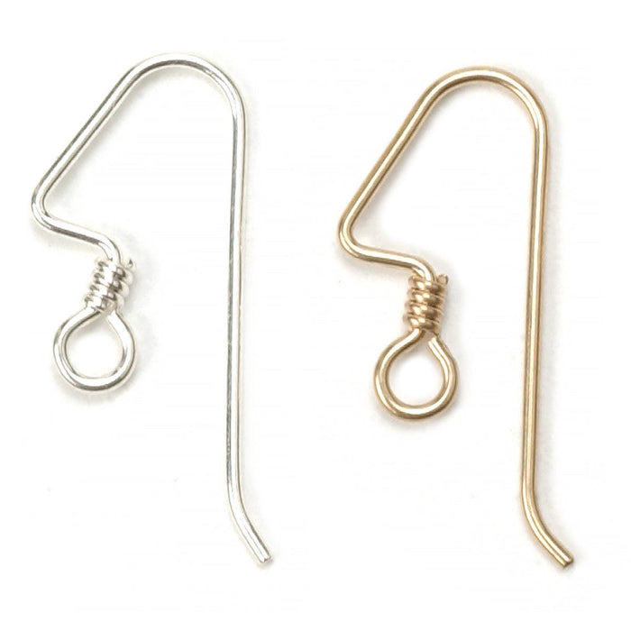 Sterling Silver & Yellow Gold Fill Shepherd Hook Angular Coil Only - Pack of 12 - Otto Frei