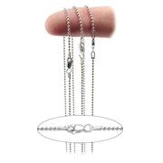 Sterling Silver & Yellow Gold Filled Bead Chain 1.5mm with Lobster Claw Clasp 18" Lengths-Pack of 3 - Otto Frei