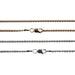 Sterling Silver & Yellow Gold Filled Bead Chain 1.5mm with Lobster Claw Clasp 18" Lengths-Pack of 3 - Otto Frei
