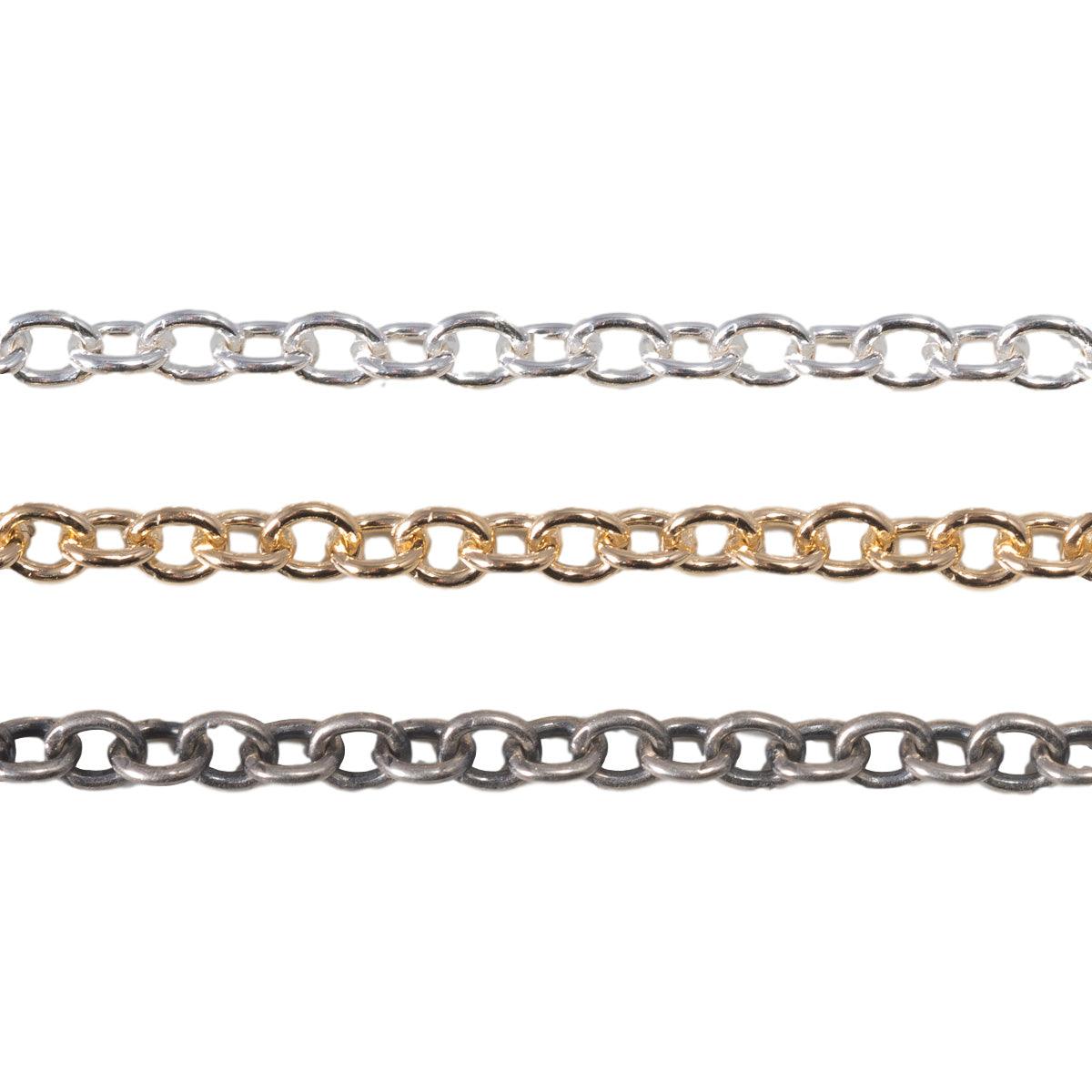 2.1mm Oval Cable Chain 60-Inch Pack | Sterling & Gold Filled