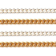 Sterling Silver & Yellow Gold Filled Curb Chain 1.2mm - 5 Ft. (60 Inch) Pack - Otto Frei