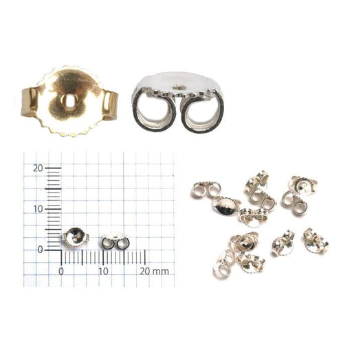 Sterling Silver & Yellow Gold Filled Extra Heavy 6.5mm Friction Earring Backs - Packs of 12 - Otto Frei