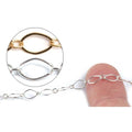 Sterling Silver & Yellow Gold Filled Fancy Long & Short Plain Chain 3.6mm x 7.0mm - 5 Ft. (60 Inch) - Yellow Gold Filled