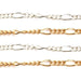Sterling Silver & Yellow Gold Filled Figaro Curb Chain 1.5mm - 5 Ft. (60 Inch) Pack - Otto Frei