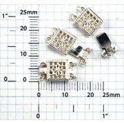 Sterling Silver & Yellow Gold Filled Filigree Clasp 8.3x13.0mm Two Strands - Pack of 3 - Otto Frei