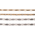 Catena Rolo ovale piatta in argento sterling e placcata in oro giallo 1.4 x 3.5 mm - Confezione da 5 Ft. (60") - Argento sterling