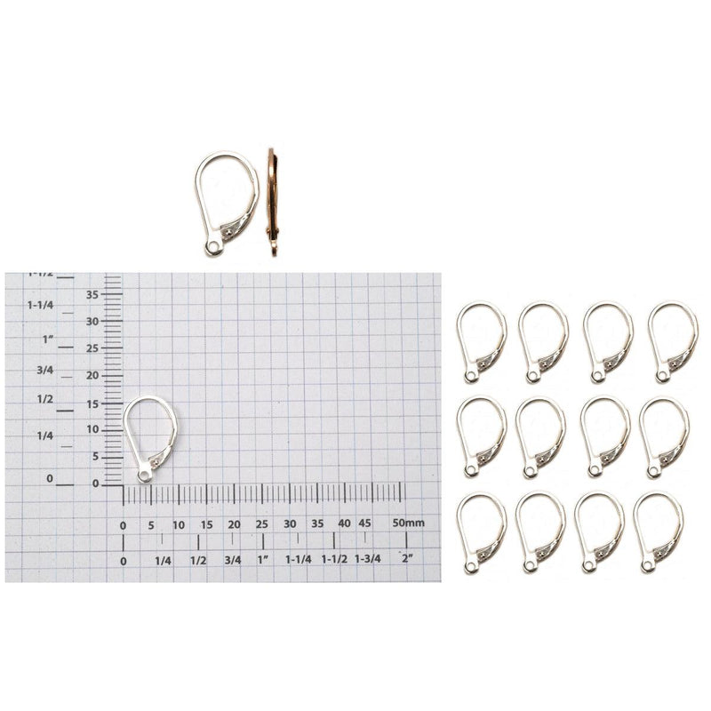 Sterling Silver & Yellow Gold Filled Lever Backs Plain with Ring - Packs of 12 - Otto Frei