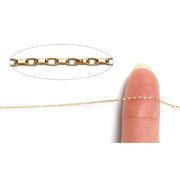 Sterling Silver & Yellow Gold Filled Oblong Rolo Chain 0.9mm - 5 Ft. (60 Inch) Pack - Otto Frei