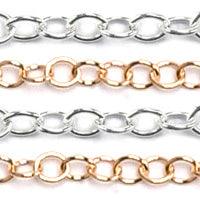 Sterling Silver & Yellow Gold Filled Open Cable Chain 3.4mm-5 Ft. (60 Inch) Pack - Otto Frei