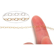 Sterling Silver & Yellow Gold Filled Open Oval Chain 2.2 x 3.3mm - 5 Ft. (60 Inch) Pack - Otto Frei