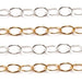 Sterling Silver & Yellow Gold Filled Open Oval Chain 2.2 x 3.3mm - 5 Ft. (60 Inch) Pack - Otto Frei
