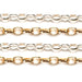 Sterling Silver & Yellow Gold Filled Oval Rolo Chain 2.6mm x 1.8mm - 5 Ft. (60 Inch) Pack - Otto Frei