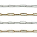 Sterling Silver & Yellow Gold Filled Paper Clip Chain 3.8mm - 5Ft. (60") Pack - Otto Frei