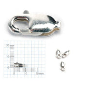 Sterling Silver & Yellow Gold Filled Rectangular Lobster Claw Clasps - Packs of 3 - Otto Frei