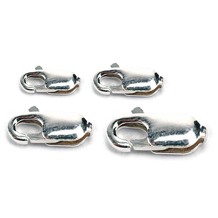 Sterling Silver & Yellow Gold Filled Rectangular Lobster Claw Clasps - Packs of 3 - Otto Frei