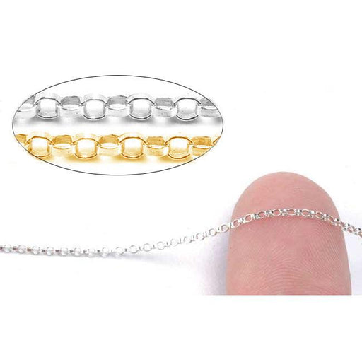 Sterling Silver & Yellow Gold Filled Rolo Chain 1.4mm-5 Ft. (60 Inch) Pack - Otto Frei
