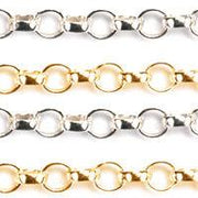 Sterling Silver & Yellow Gold Filled Rolo Chain 2.5mm-5 Ft. (60 Inch) Pack - Otto Frei