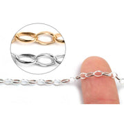 Sterling Silver & Yellow Gold Filled Rolo Oval Chains 5mm X 3mm - 5 Ft. (60 Inch) Pack - Otto Frei