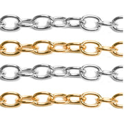 Sterling Silver & Yellow Gold Filled Round Cable Chain 1.2mm - 5 Ft. (60 Inch) Pack - Otto Frei